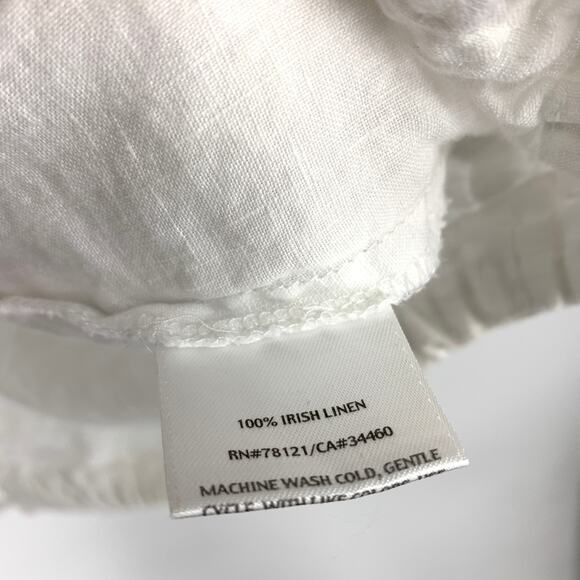 SOLD Eileen Fisher Zip Front Long Sleeve Hooded Linen Jacket Sz L White Cinch - Picture 7 of 7